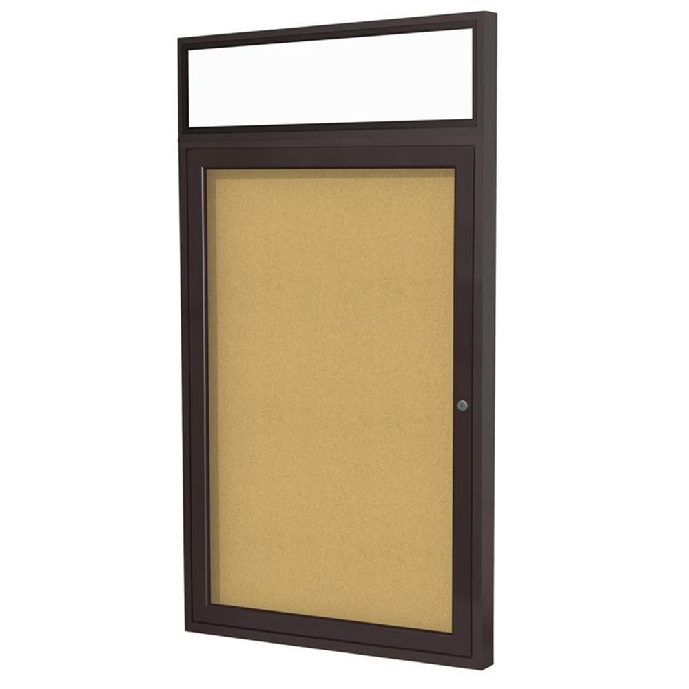 Ghent's Wood 36" x 24" 1 Door Enclosed Headliner Bulletin Board in Natural