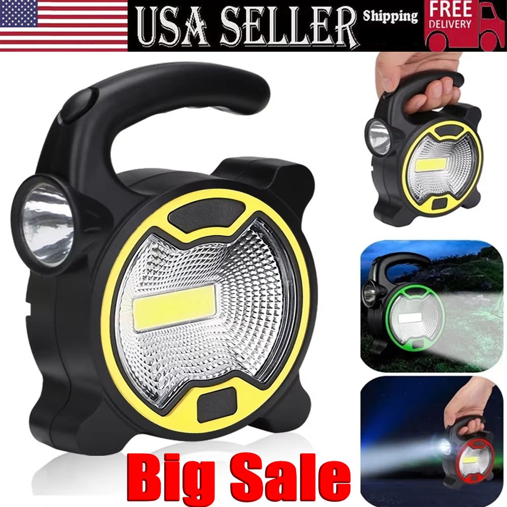 Battery Powered COB LED Portable Work Light, 2 Light Sources, 60&100 Lumens