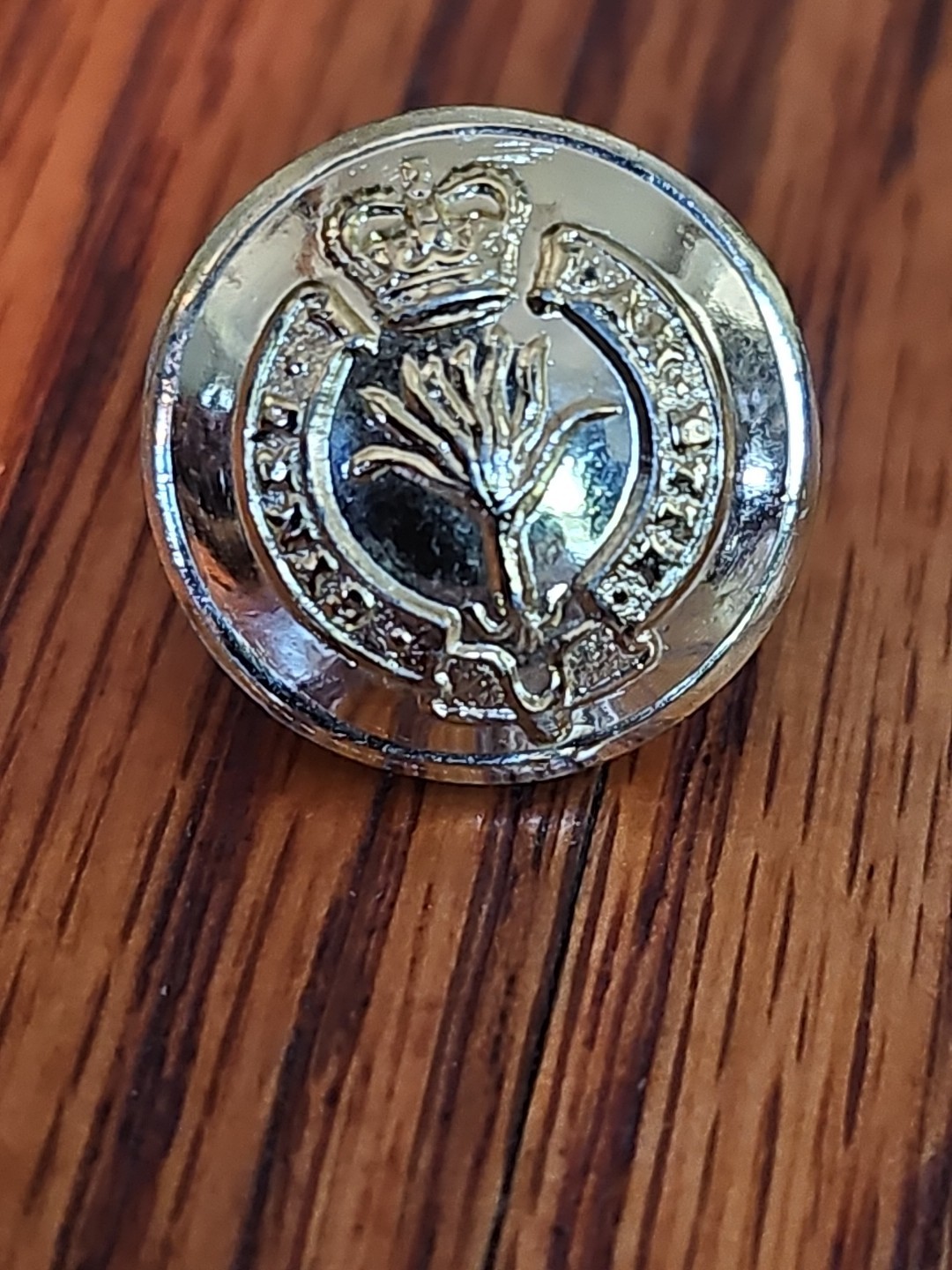 VTG British WELSH GUARDS Military Bright Chrome Color Button Birmingham