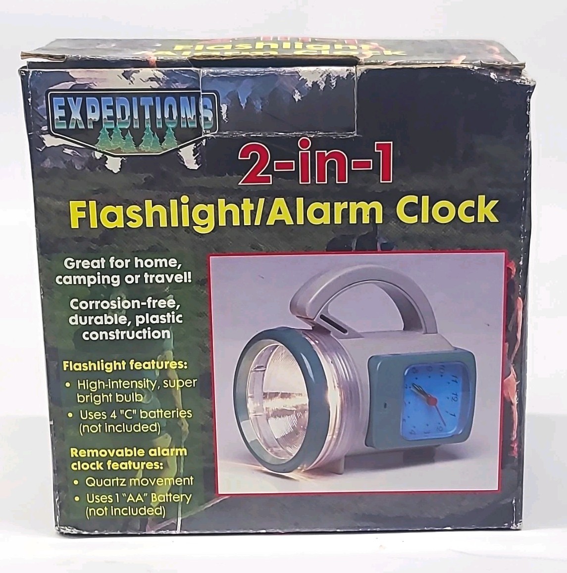 Expeditions 2-in-1 Flashlight Alarm Clock, Battery Powered