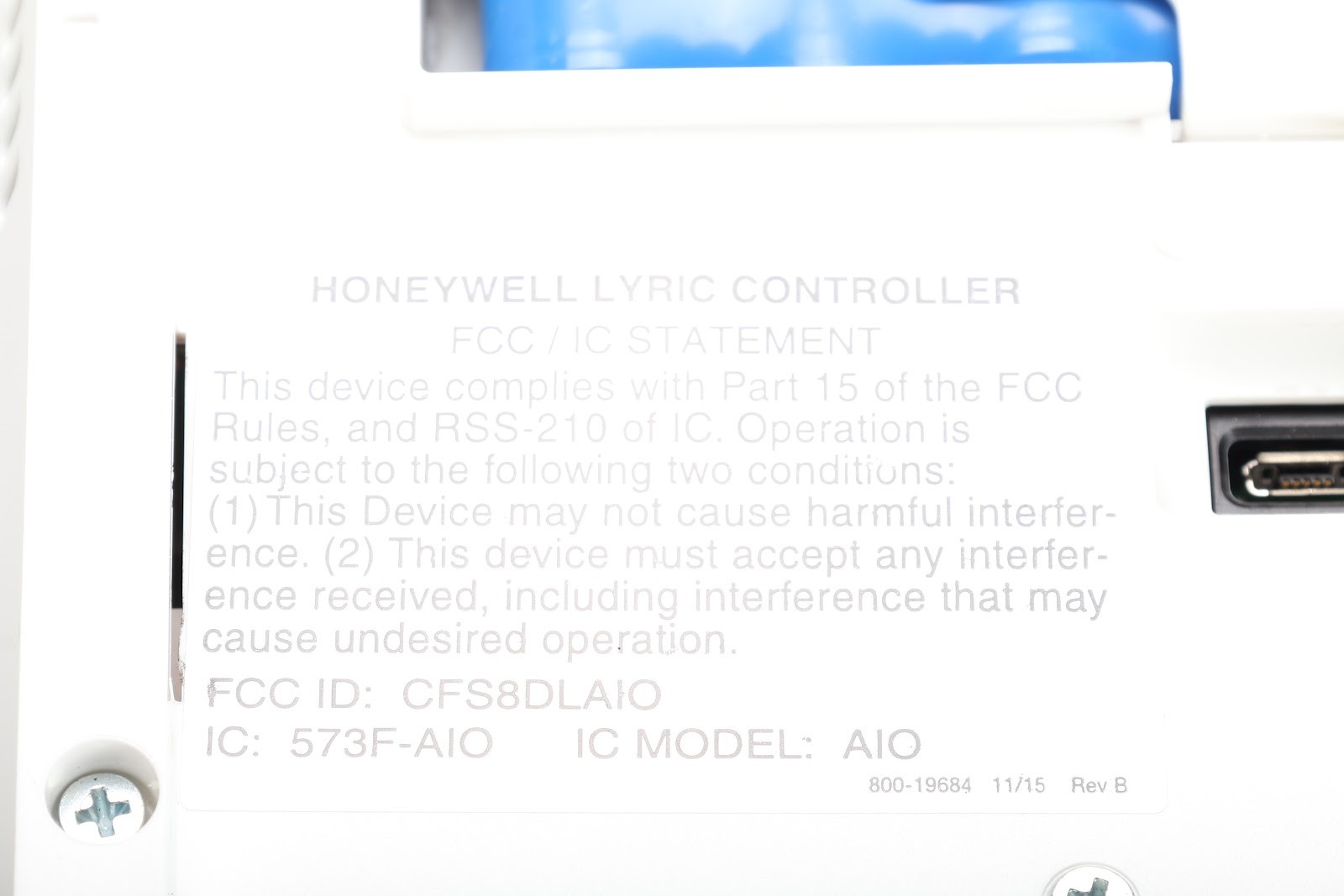 Honeywell LCP500-L Lyric Controller Security Touch Screen Panel With Battery