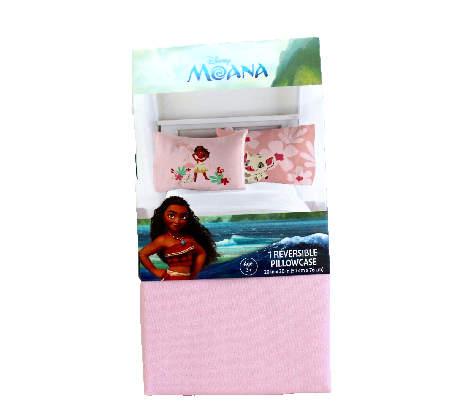 Disney Moana and Pua One Standard Size Reversible Pillowcase NWT