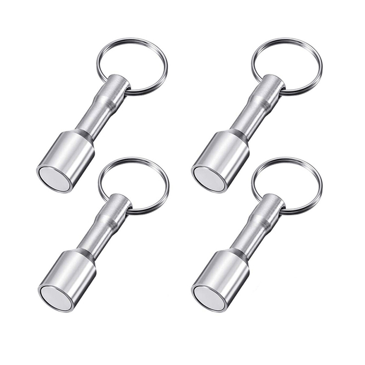 4Pcs Antique & Jewelry Tester Magnet Keychain Keyring Test Brass, Gold, Silver