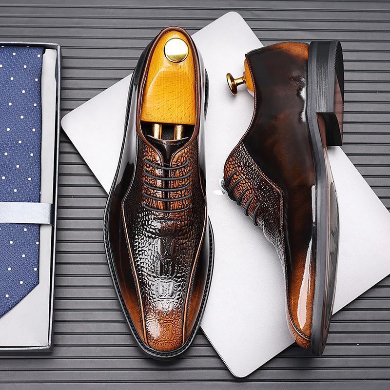 Mens Real Leather Cowhide Formal Dress Lace Up Casual Business Shoes Wedding New