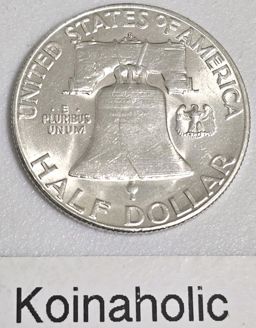 1951 S Franklin Half Dollar AU+ Full Bell Line, Lustrous, Pulled From Storage