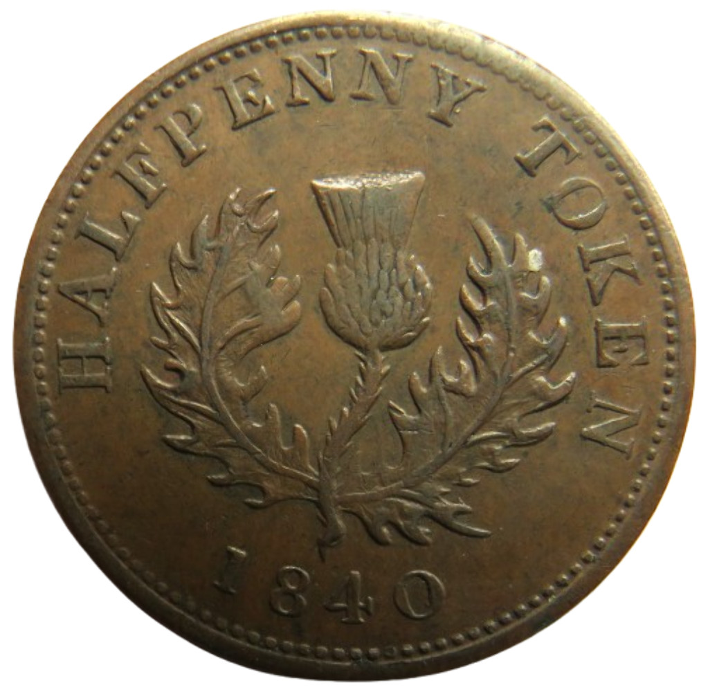 1840 Province of Nova Scotia Halfpenny Token