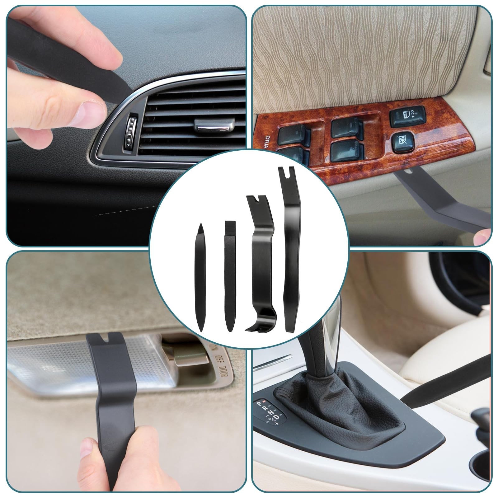Aleric 9 Pcs Auto Trim Removal Tool Kit - Plastic Pry for Door Panel...