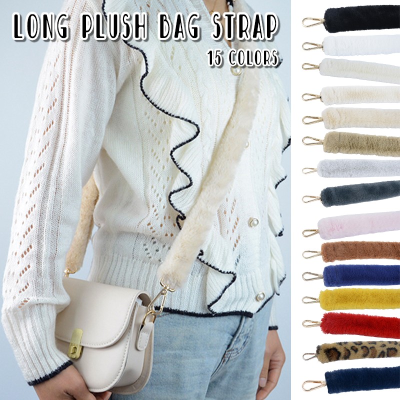 1PC Faux Fur Plush Replacement Bag Strap Crossbody Shoulder Bags Adjustable Belt