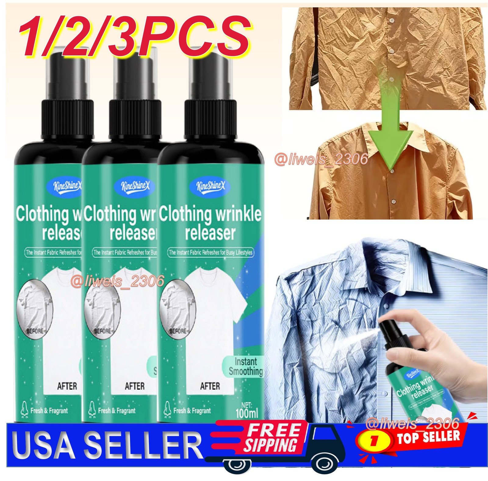 Instant Wrinkle Releaser Spray – Smooths Creases In Seconds, No Ironing Required