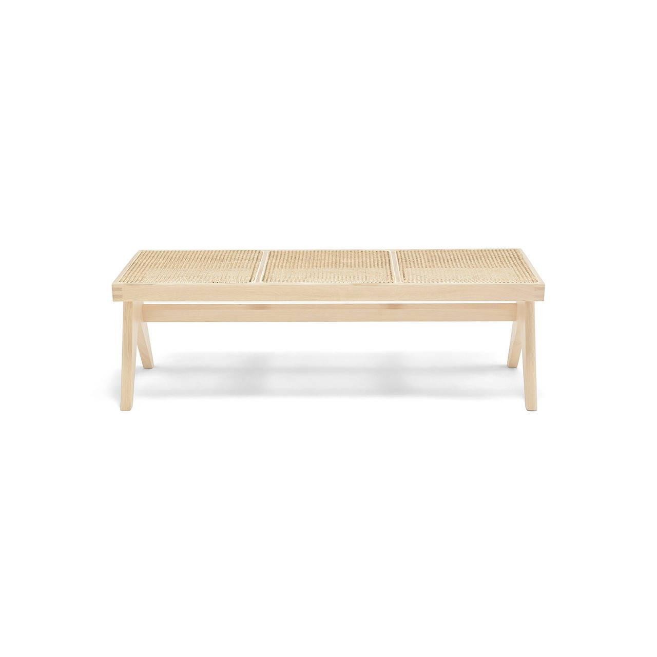 Pierre Jeanneret Rattan Teak Bench - Final Sale