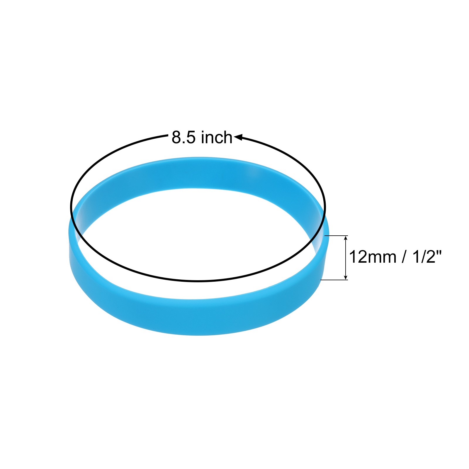 3Pcs Bracelets Wristbands 1/2 Inch Width 8.5" Length Light Blue