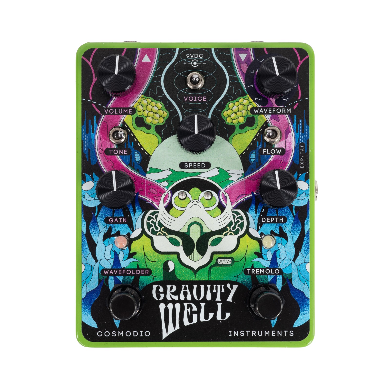 Cosmodio Gravity Well Tremolo Wavefolde Refractor Pedal - Green