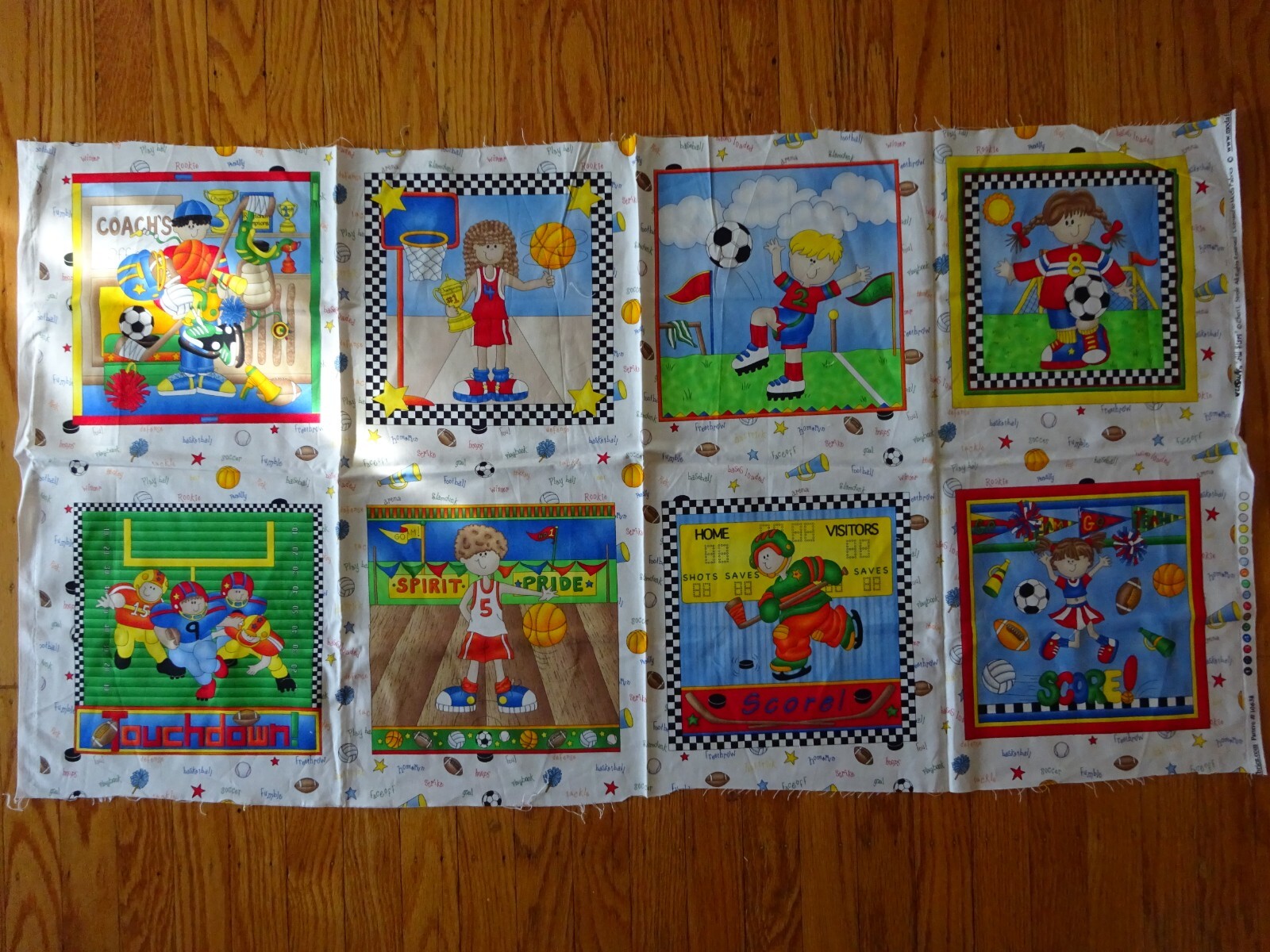 All Star Sports Balls Pattern 10638 - Uncut / Unassembled Fabric Panel For Book