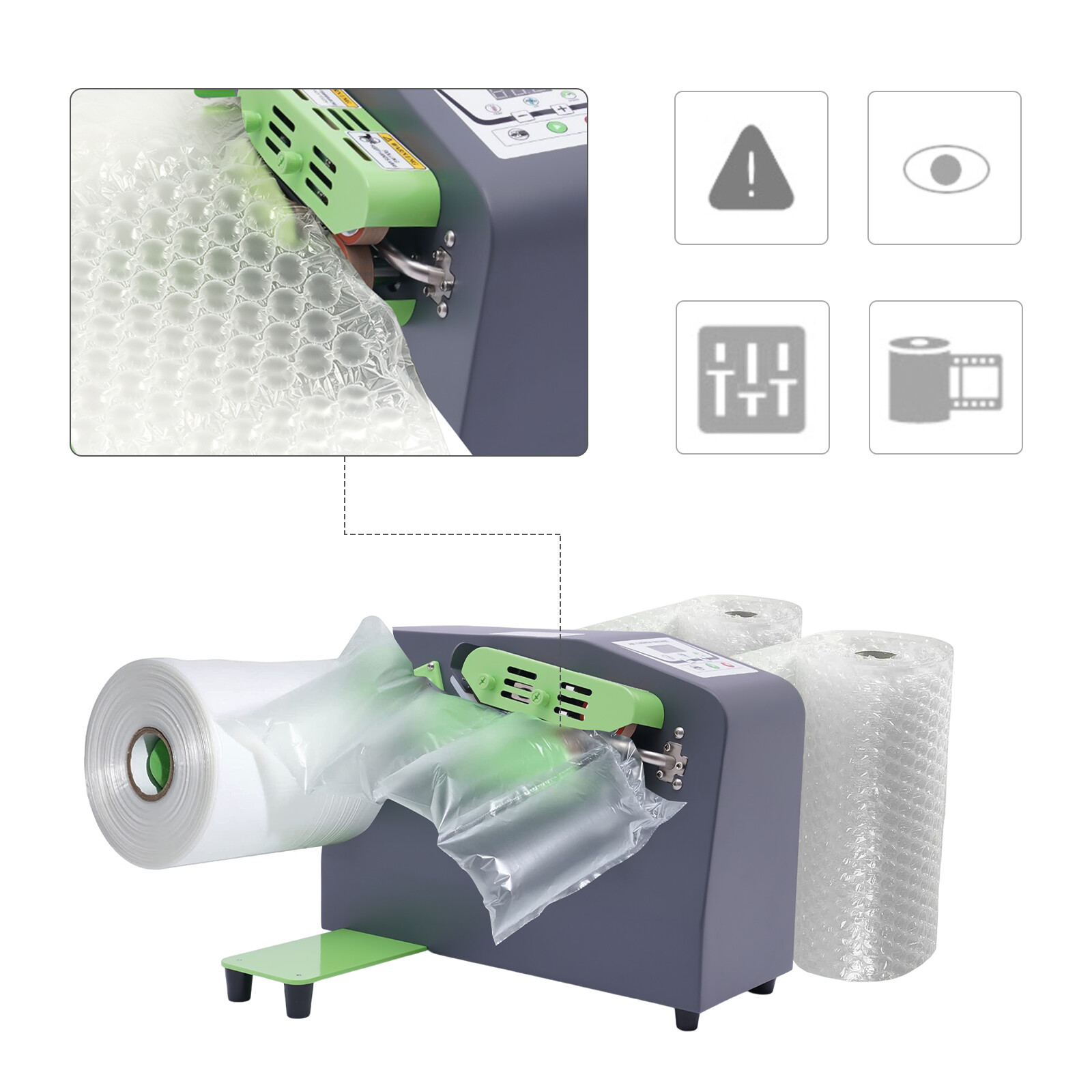 Bubble Inflator Air Cushion Wrap Machine Pillow Bubble Maker Wrapping Packaging