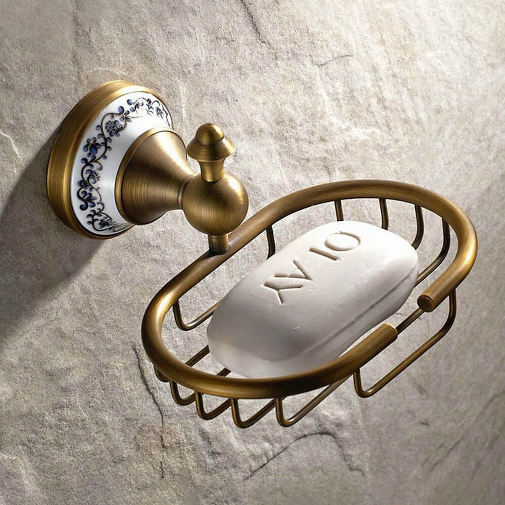 Antique Brass Ceramic Bathroom Accessories Set Bath Hardware Towel Bar szh134
