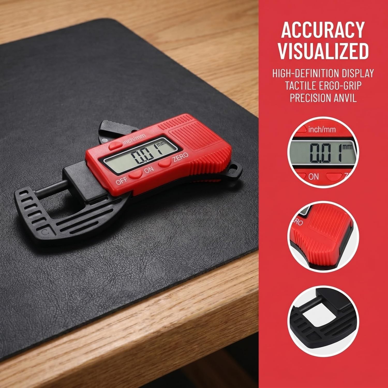 2pcs Thickness Gauge Caliper Micrometer Thickness Micrometer Measurement Tool...