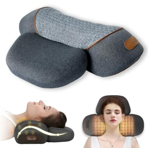 3-in-1 Cervical Neck Traction Pillow Massage Hump - Heating,Vibration