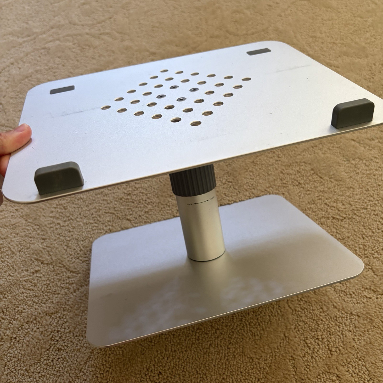 Adjustable Computer Laptop Stand For Desk Silver Finish
