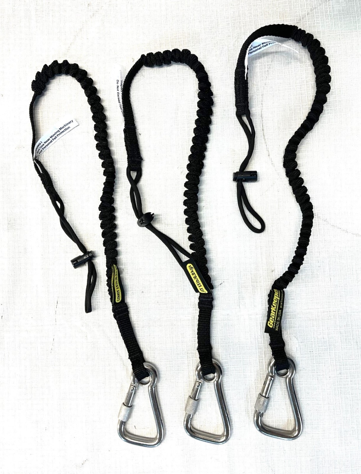3 Pcs Gear Keeper TL1-3028 Tool Tether w/ Locking Stainless Carabiner FREE SHIP