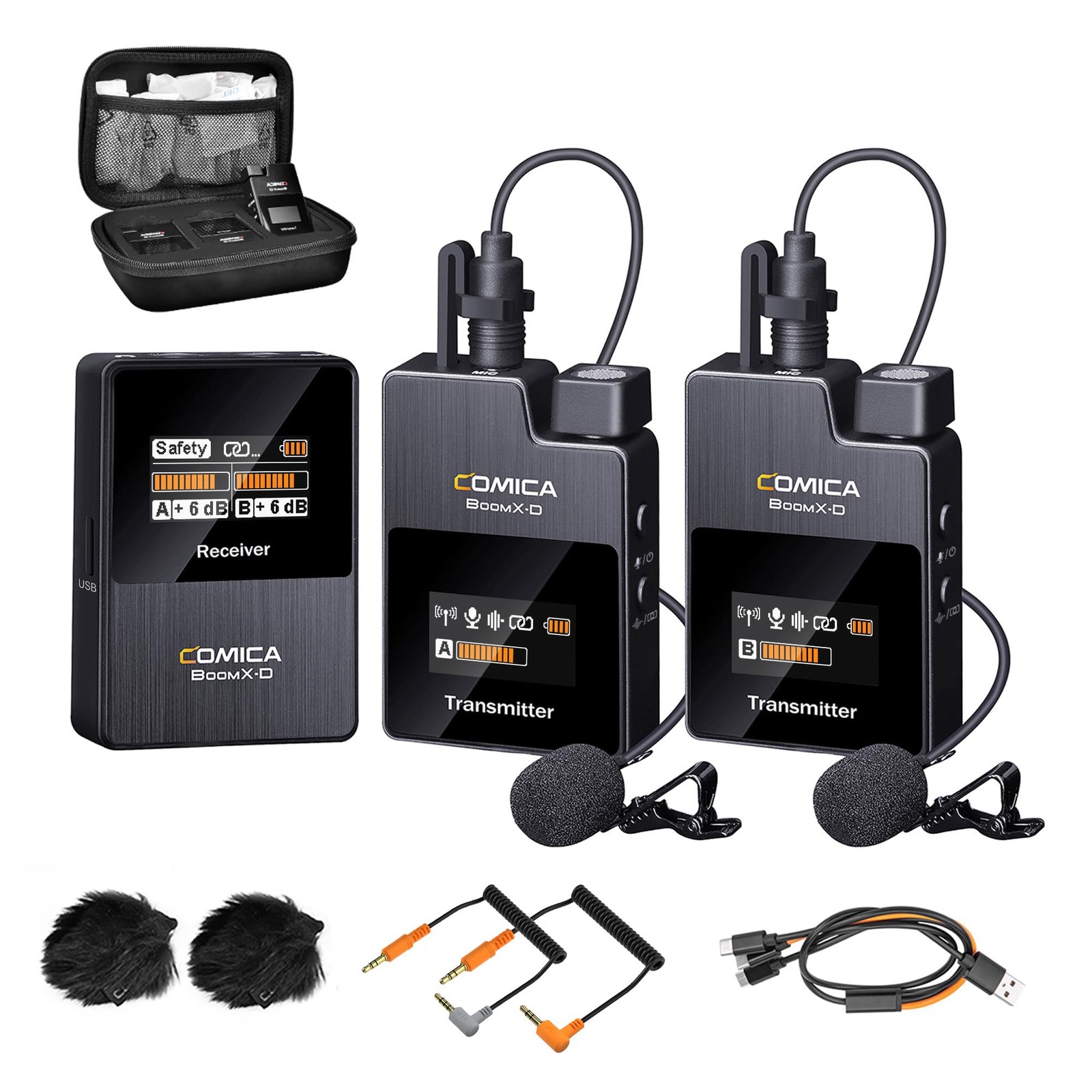 comica Wireless Lavalier Microphone, BoomX-D2 2.4G Compact Wireless Lapel Microp