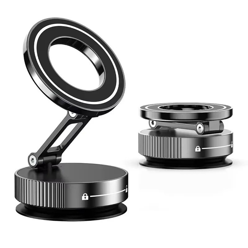 Vacuum Magnetic Phone Holder for Car – Zinc Alloy Suction Car Mount, Adjustable