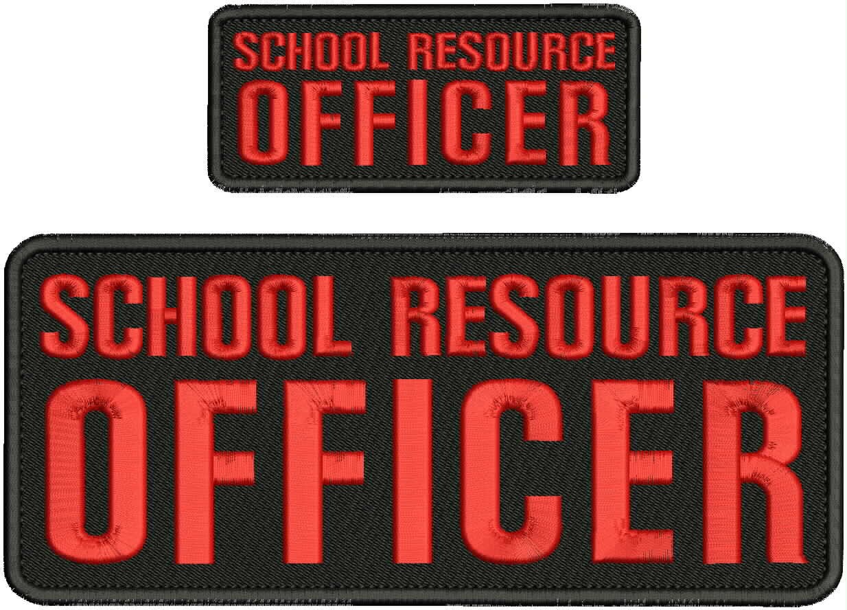 Collectible 2 Embroidery Patch ''School R O '' 4x10 and 2x5 Red On Black