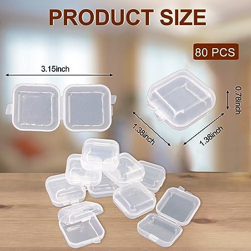 80 pcs Mini Plastic Jewelry Box Earring Storage Box Small Storage Clear