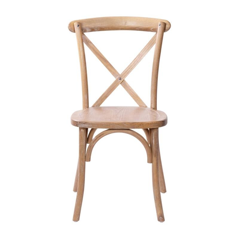 10 PACK Cross Back Med White Grain Restaurant Dining Chair - FREE SEAT CUSHIONS