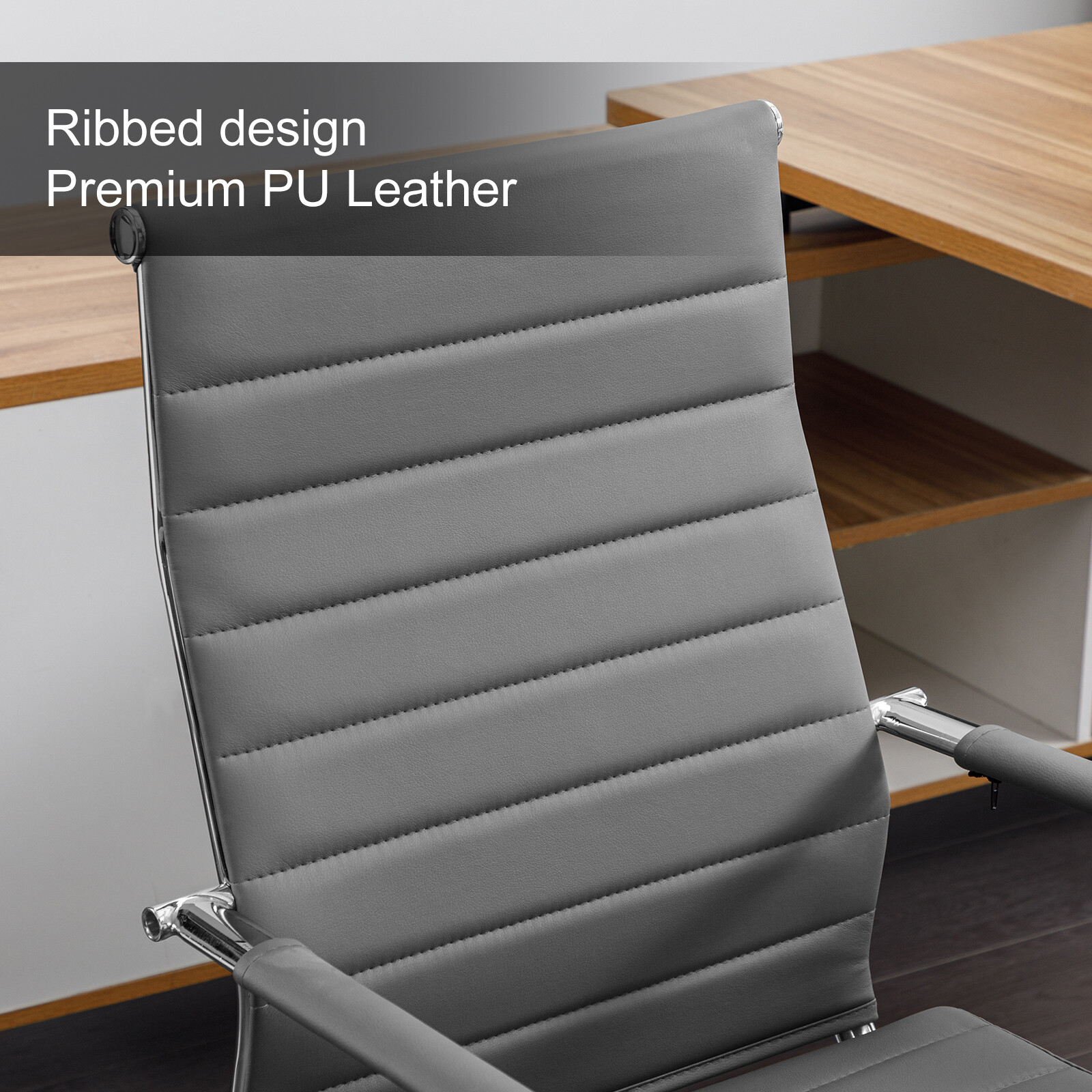 Ergonomic Office Chair PU Leather Conference Room Chairs Adjustable Swivel Chair