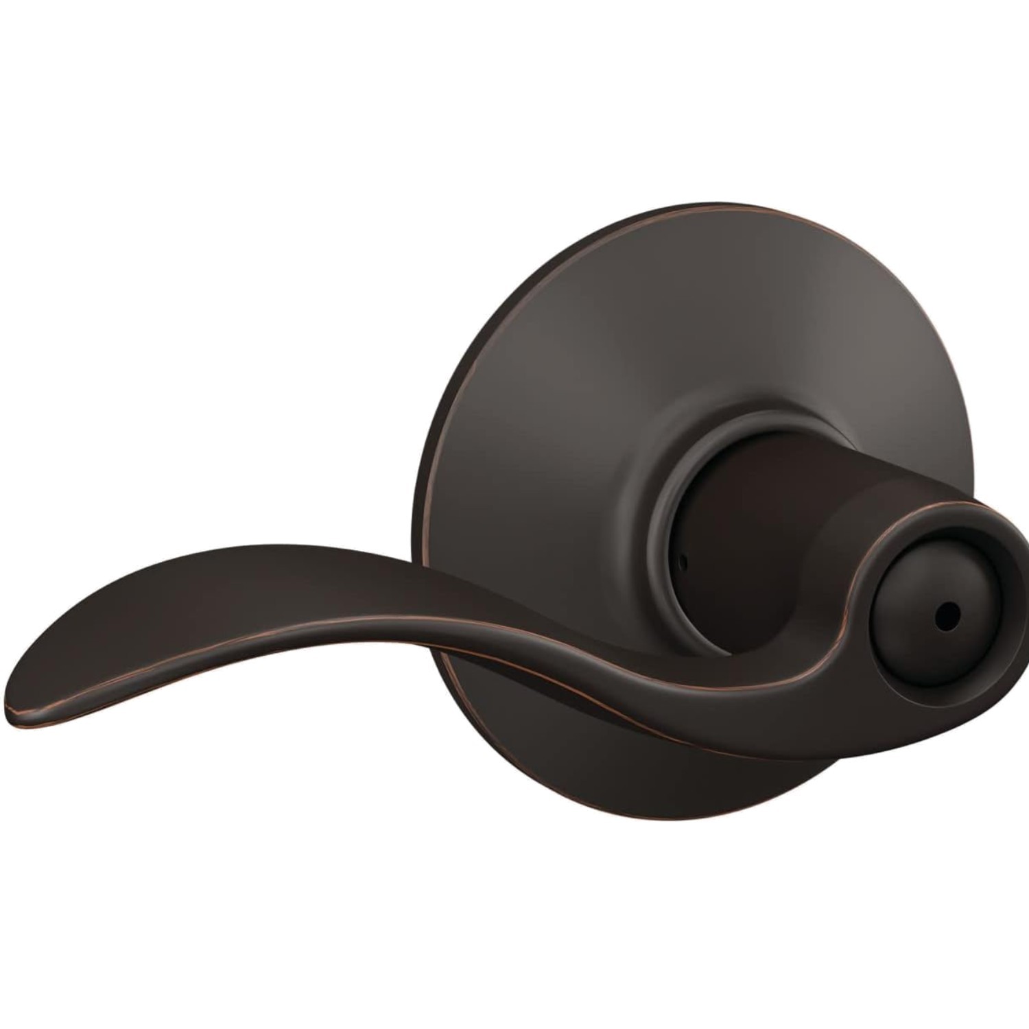 F40 V ACC 716 Accent Door Lever, Bed & Bath Privacy Lock, Aged Bronze