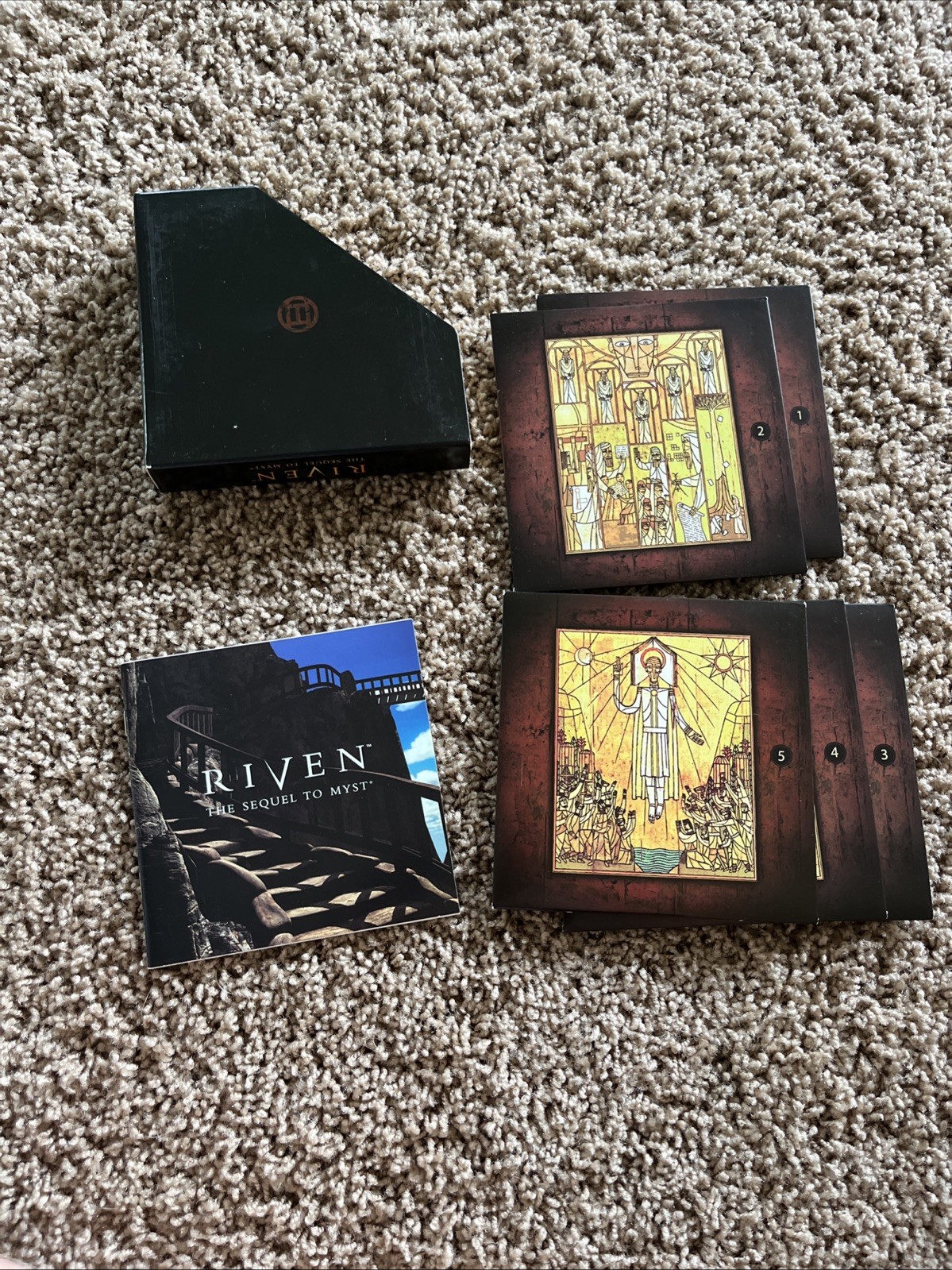 RIVEN: The Sequel to Myst Vintage 1997 PC Video Game 5 Disk Box Set CIB Complete