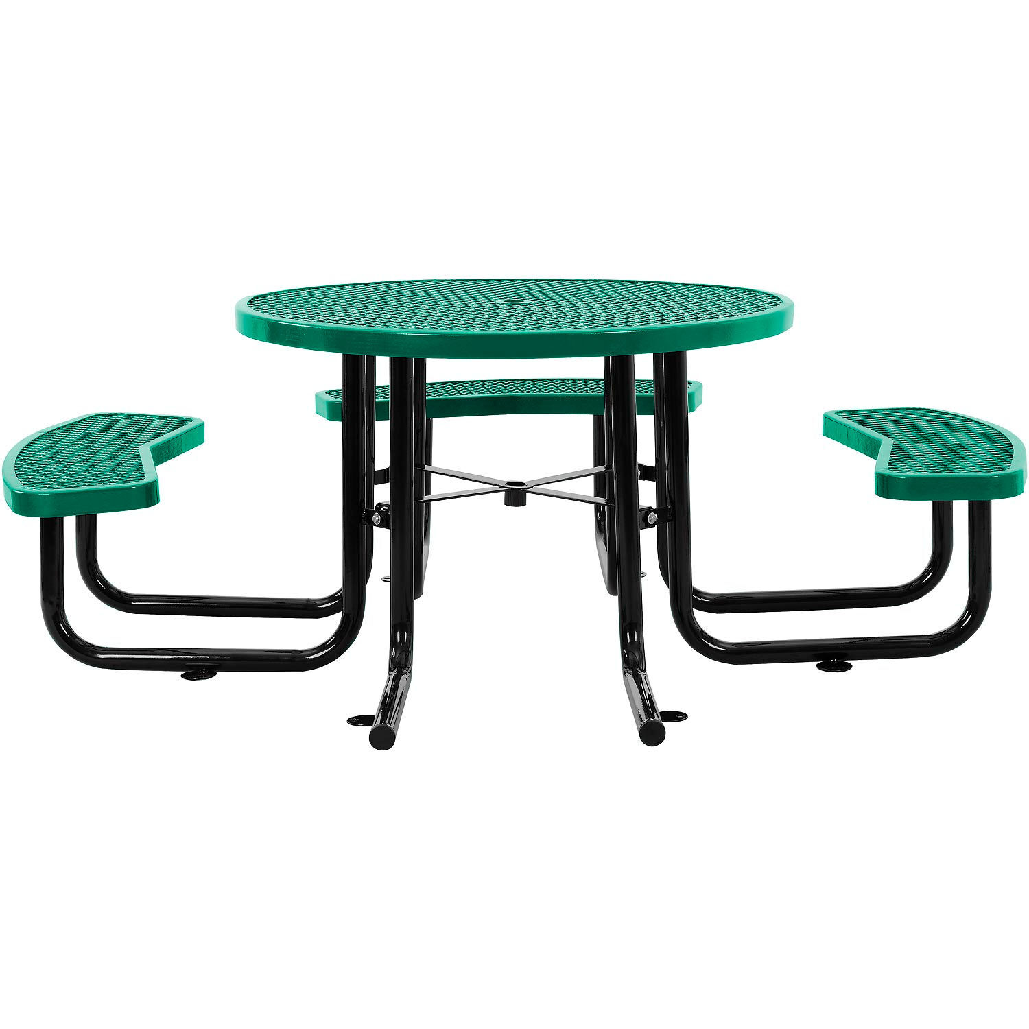 46" Wheelchair Accessible Round Picnic Table Surface Mount Green