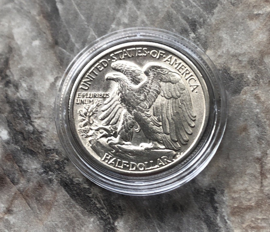 1945-S UNCIRCULATED WALKING LIBERTY SILVER HALF DOLLAR