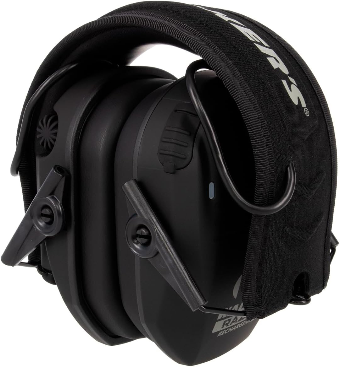 Rechargeable Shooting Earmuffs Noise Reduction 21dB USB-C 80H Battery Black
