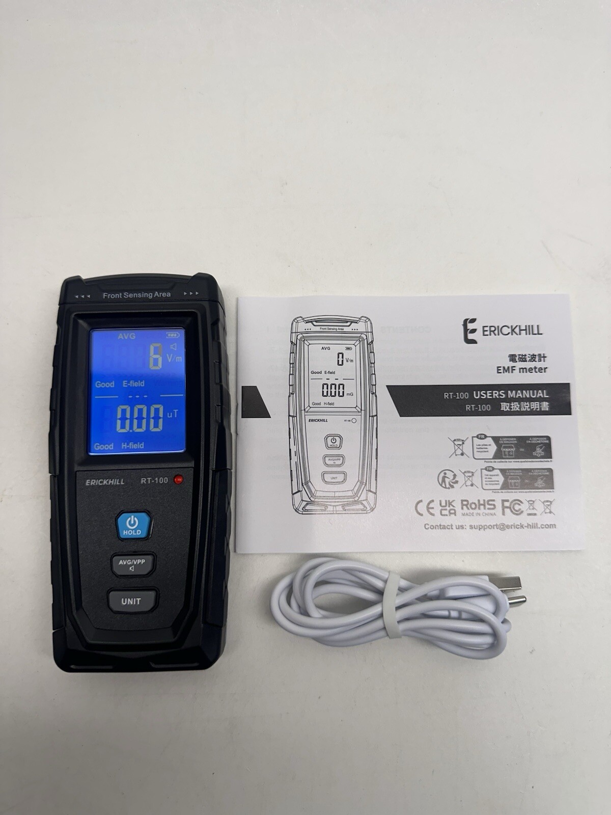 ERICKHILL EMF Meter, Rechargeable Digital Electromagnetic Field Radiation