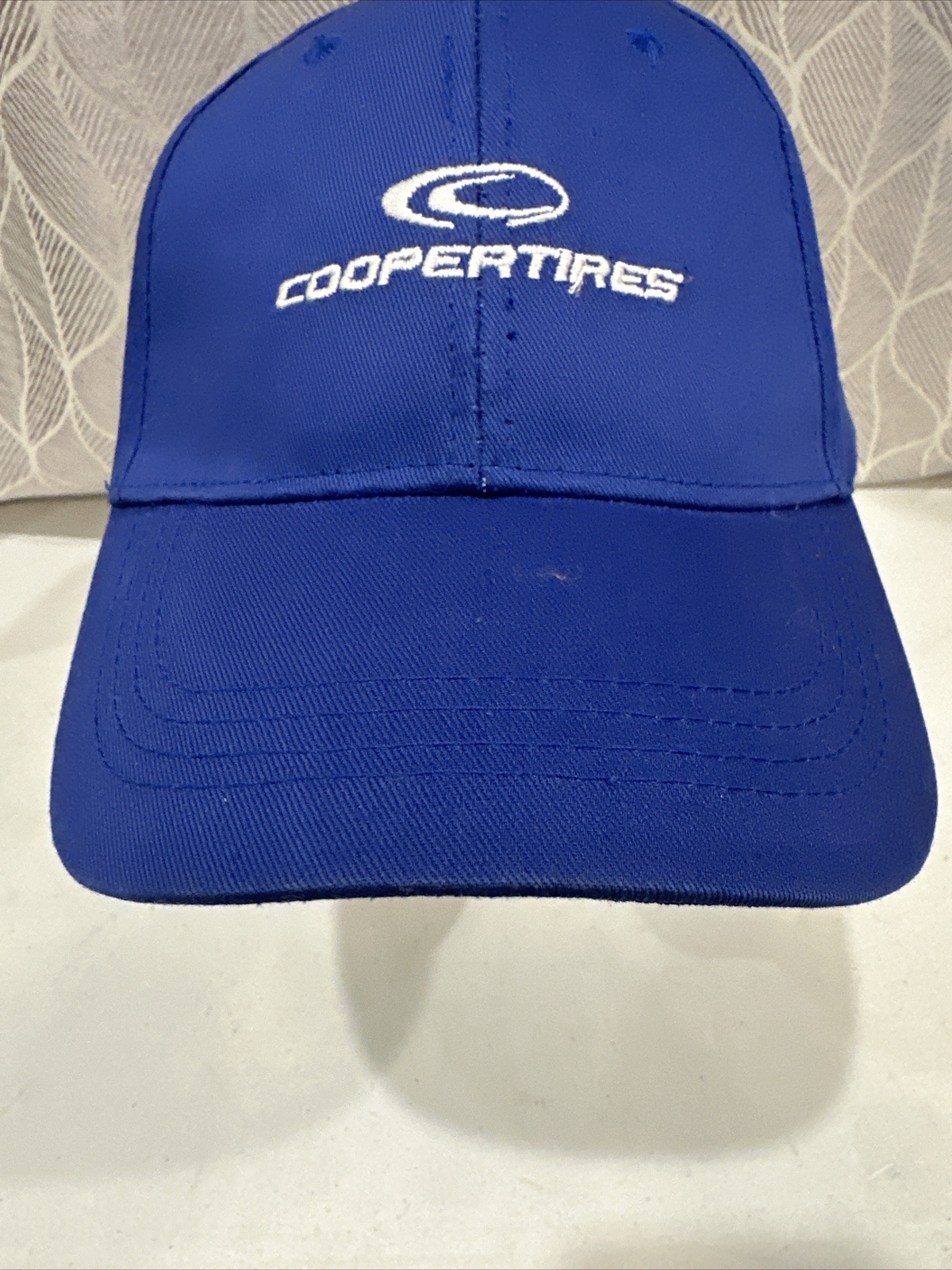 Cooper Tires White on Royal Blue Hat Cap Hook Loop EUC