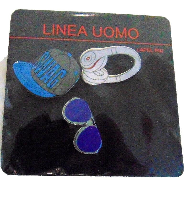 Lapel Pins Men's 3 Novelty Colorful Enamel Metal Bar Tack Back 1"