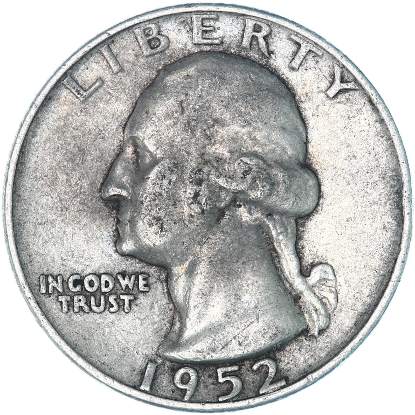 1952 D Washington Quarter 90% Silver Very Fine VF