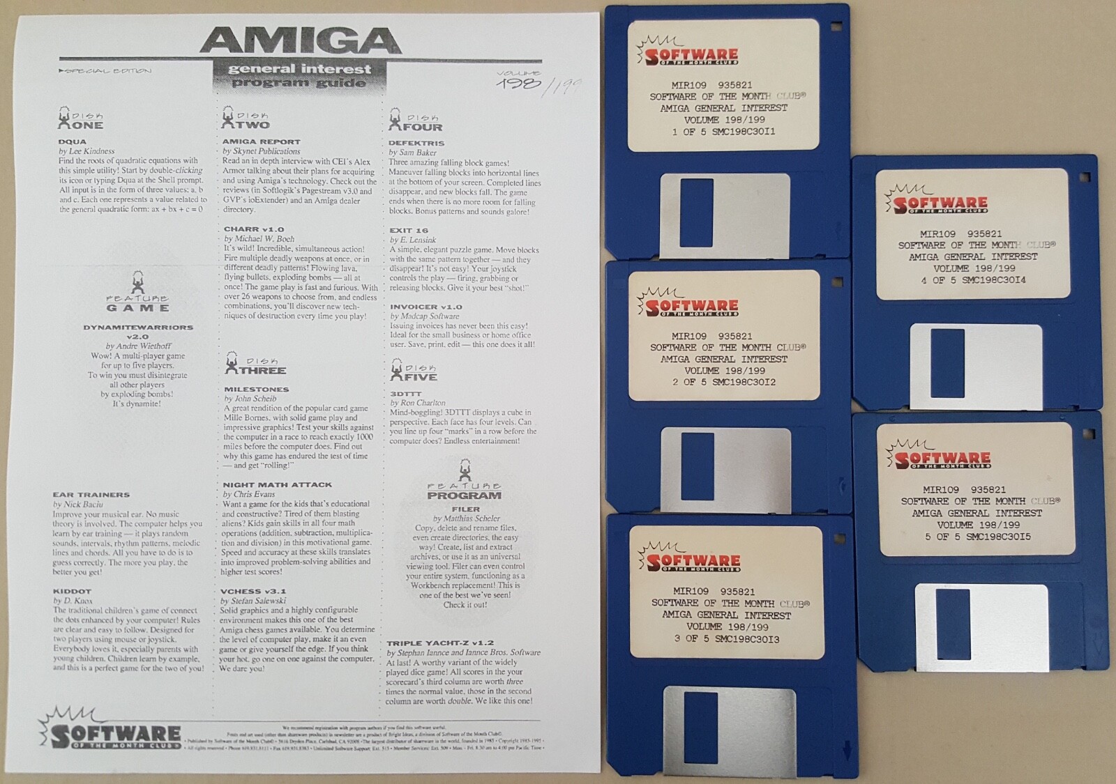 SMC 198/199 Software Of The Month Club Disks for Commodore Amiga FILER likeDOPUS