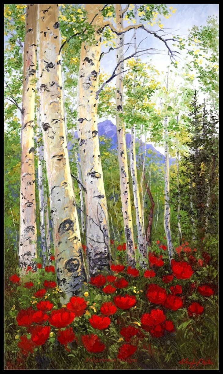 Chart Needlework DIY - Counted Cross Stitch Patterns - Aspen Poppies Delight