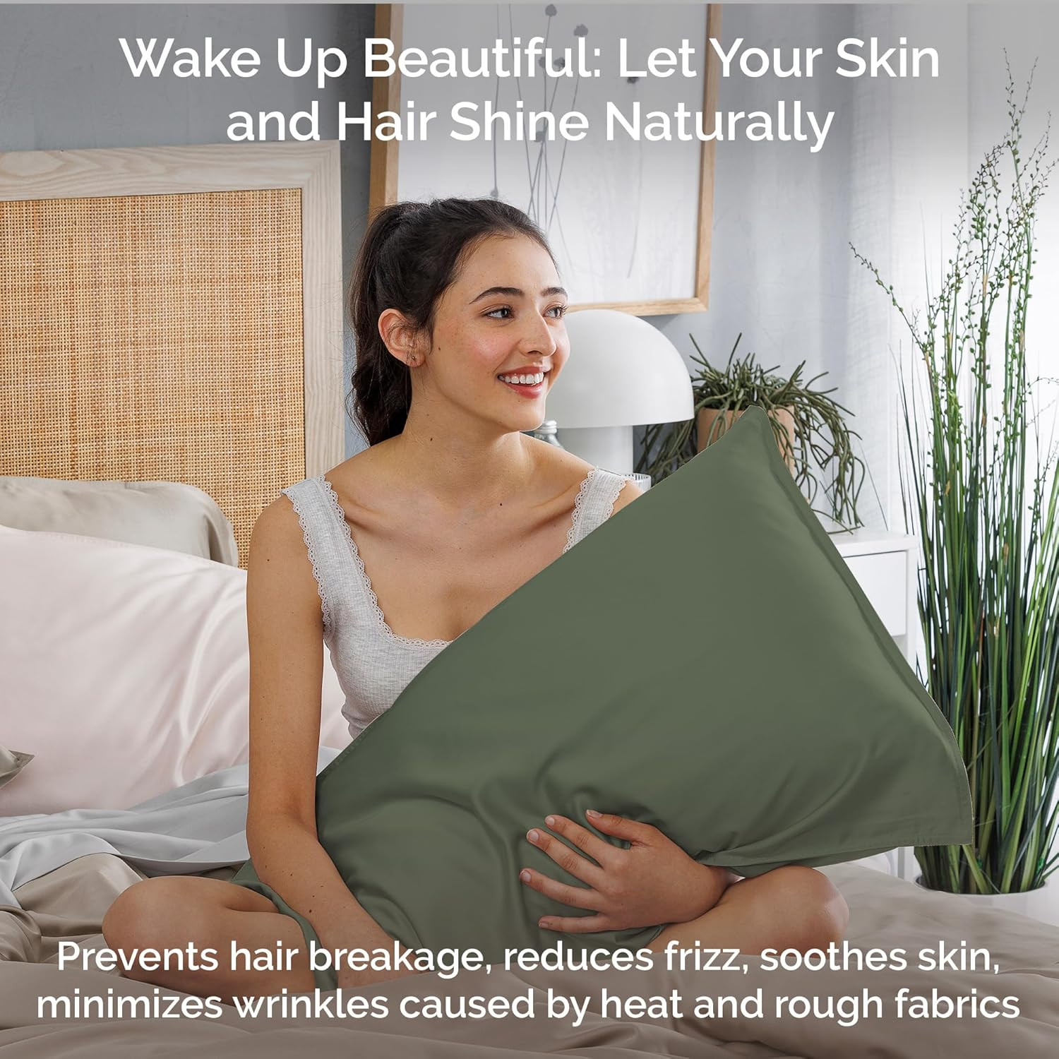 Cooling Bamboo Sheets Set with 2 King Pillowcases - Soft & Hypoallergenic