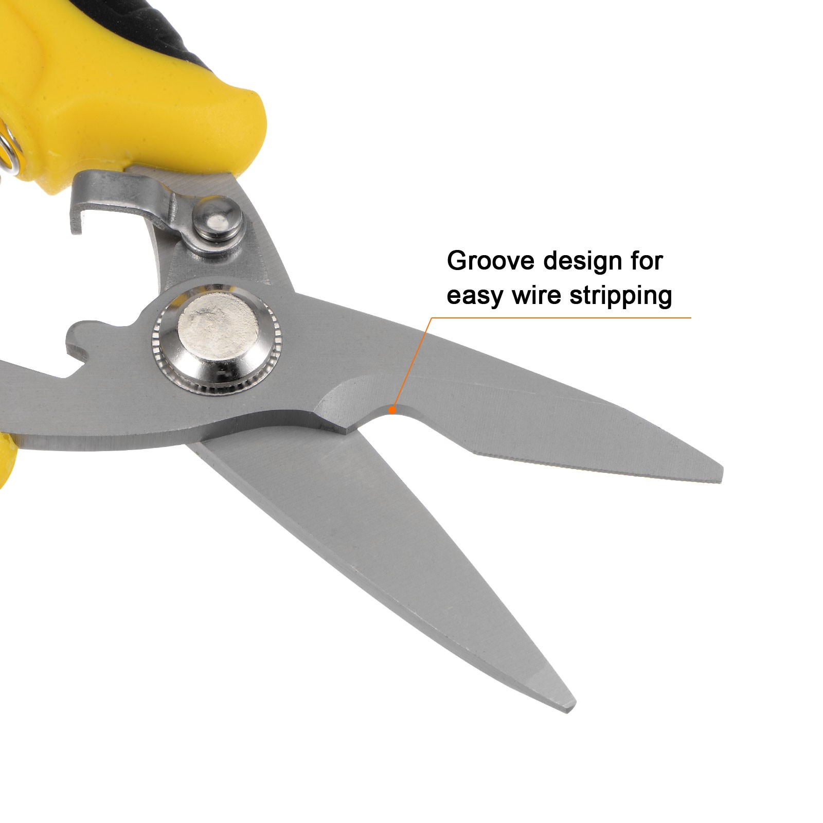 7 Inch Industrial Scissors Shears with Black Yellow Handle