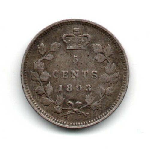 Canada Five Cents 1893 VF