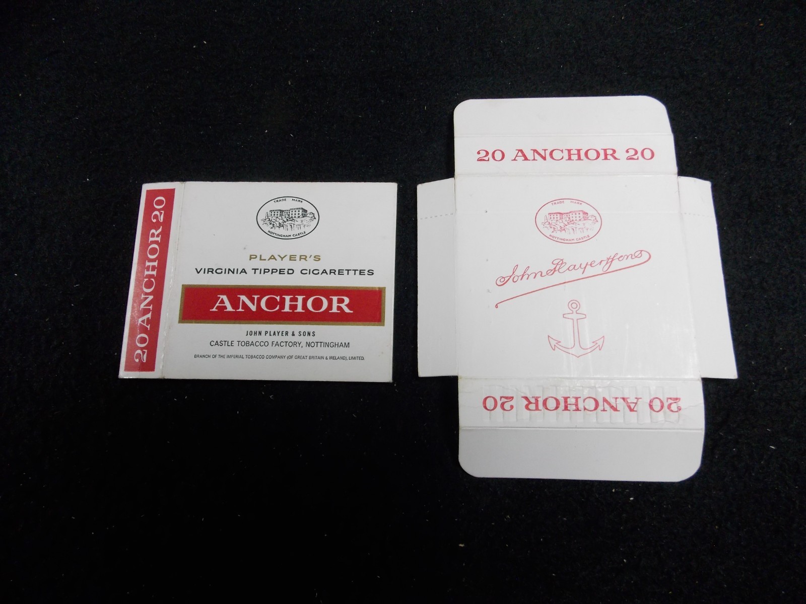 Vintage Players Anchor Empty Cigarette Packet Box