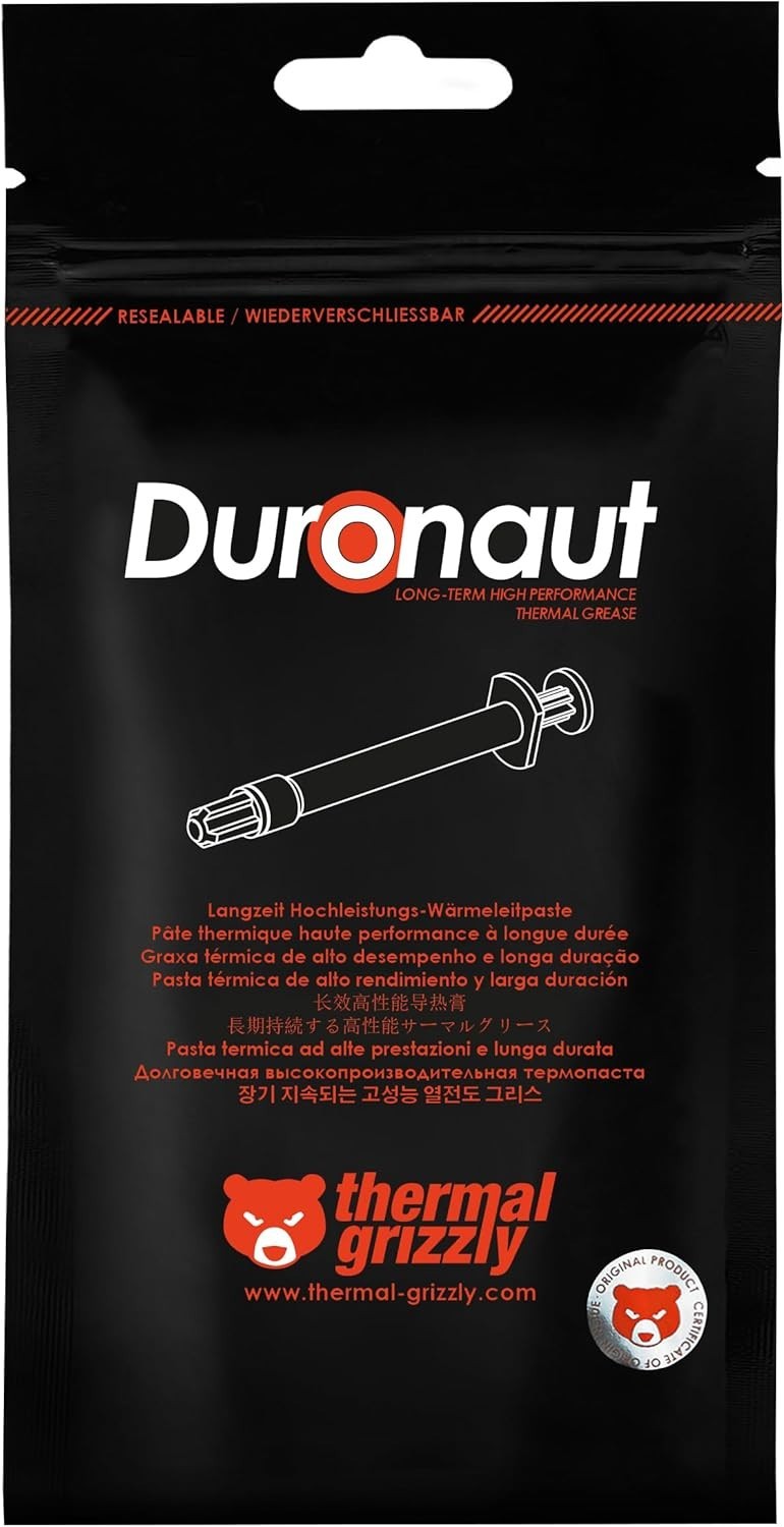 Thermal Grizzly Duronaut 6g + 12 Wipes – High-Durability Thermal Paste for CPU