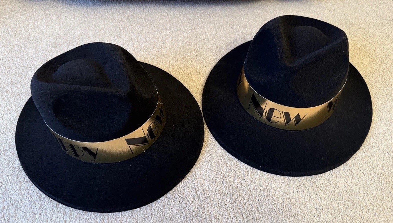 2 Happy New Year Fedora Hat Fancy Dress Up Halloween Costume Accessory Velvet