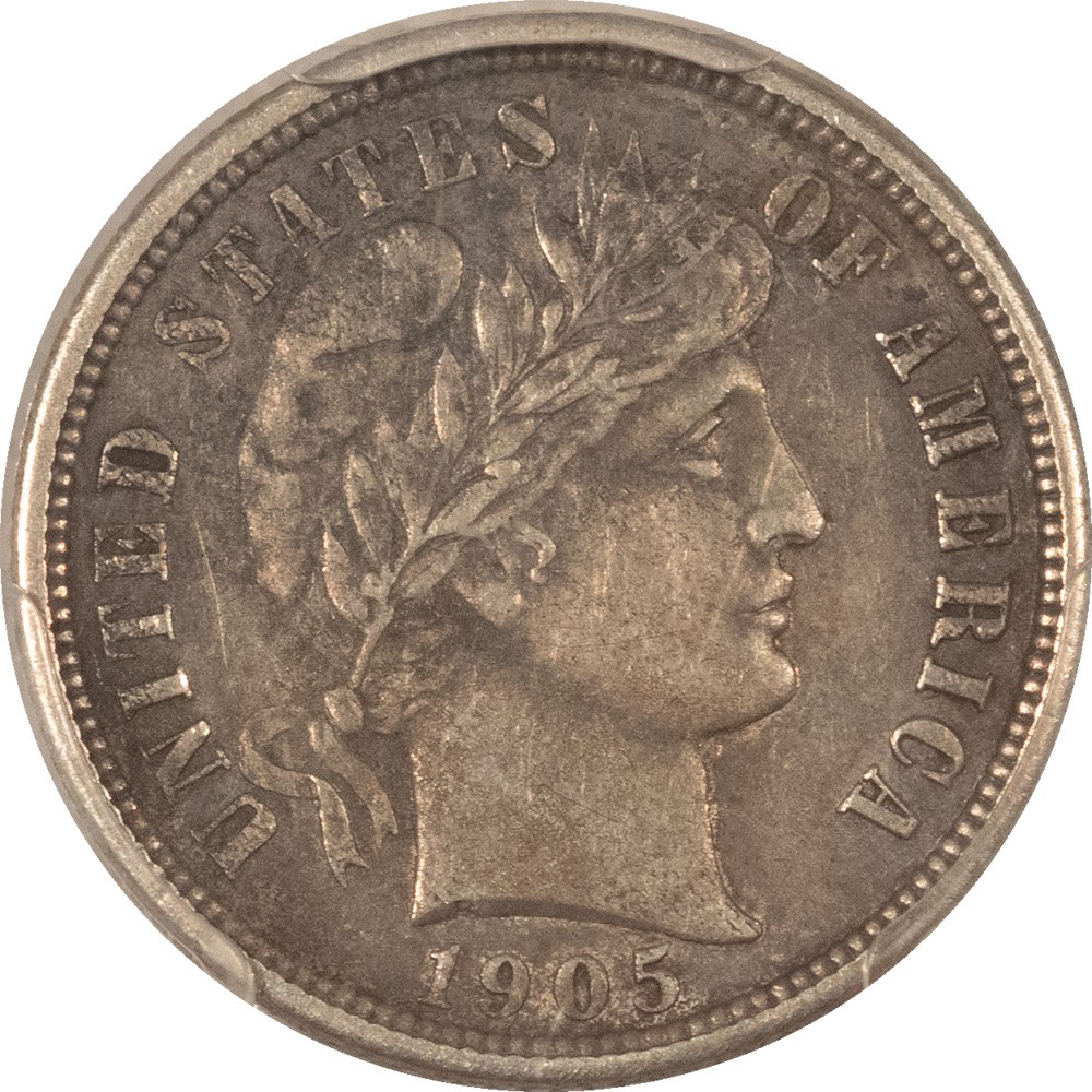 1905-O BARBER DIME - PCGS XF-45