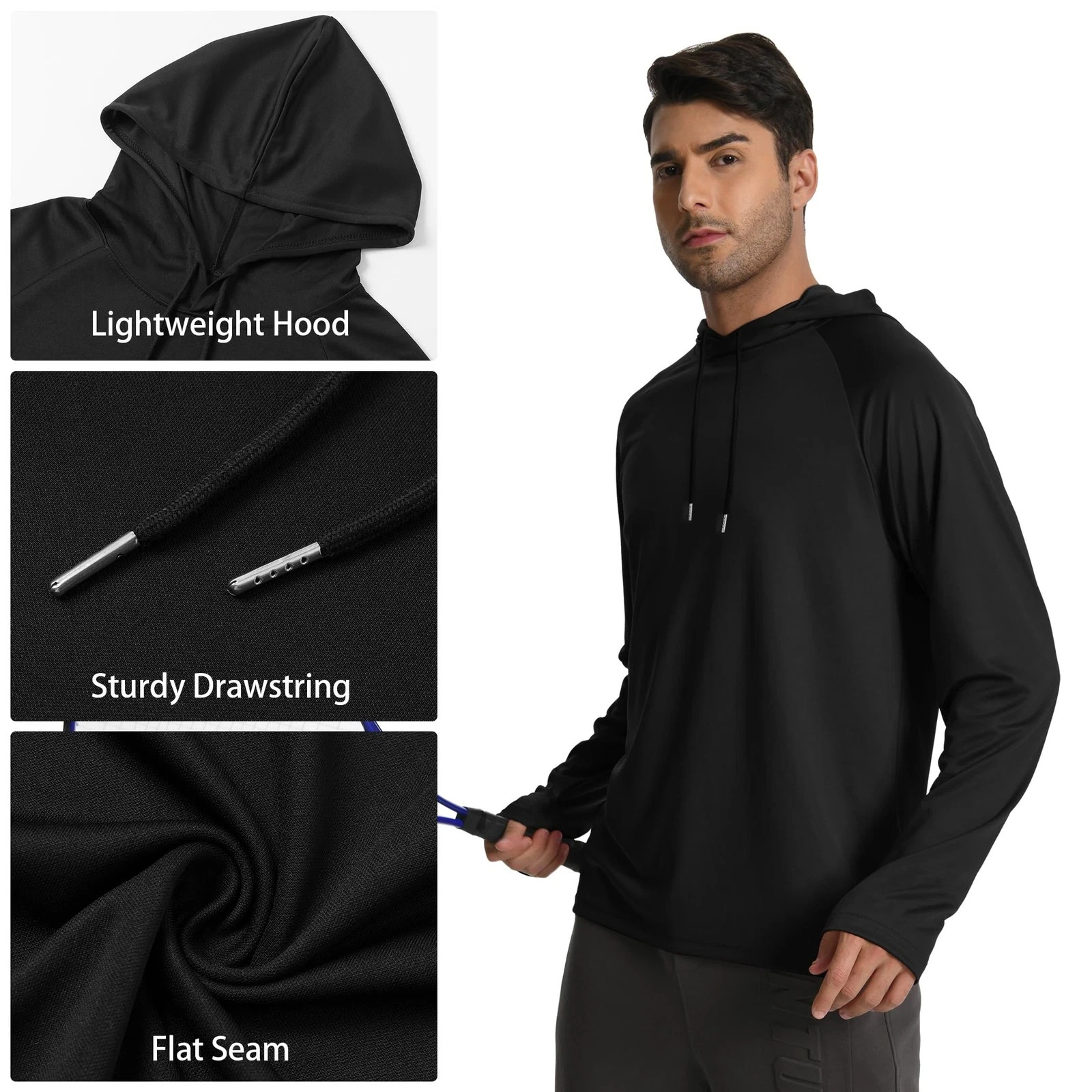 5 Pack Men's Fishing Shirts Long Sleeve UPF Sun Protection Hoodie Lightweight...