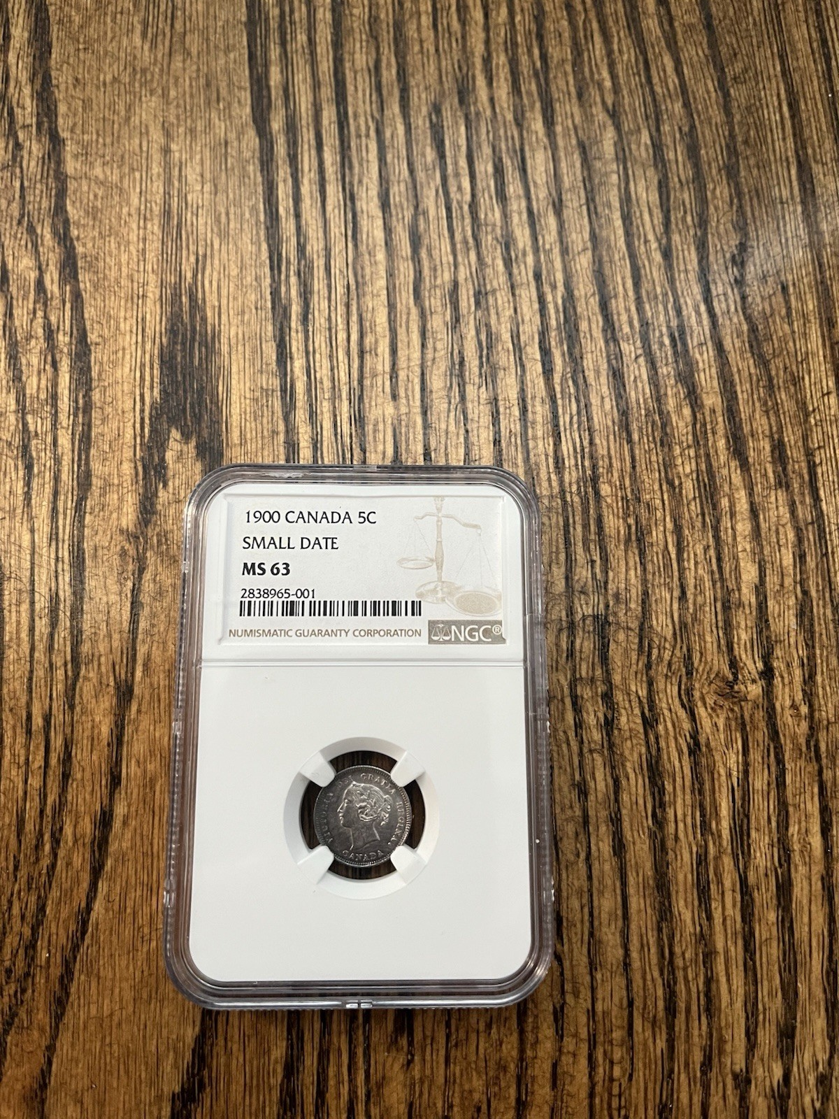 1900 Canada 5c Small Date NGC MS63