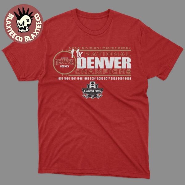 1Denver Pioneers 11-Time NCAA Frozen Four Men’s Ice Hockey National Champion Tee